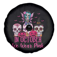 Breast Cancer Skull Spare Tire Cover In October We Wear Pink Support Squad