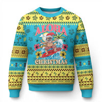 Xmas in Hawaii Ugly Christmas Sweater Aloha Mele Kalikimaka Hawaiian Tropical Surfing Santa - Wonder Print Shop
