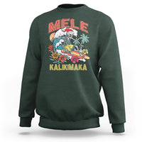 Mele Kalikimaka Hawaiian Christmas Tropical Xmas Surfing Skeleton Sweatshirt - Wonder Print Shop