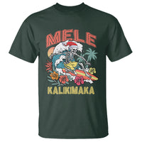 Mele Kalikimaka Hawaiian Christmas Tropical Xmas Surfing Skeleton T Shirt - Wonder Print Shop