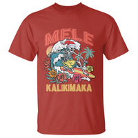 Mele Kalikimaka Hawaiian Christmas Tropical Xmas Surfing Skeleton T Shirt - Wonder Print Shop