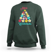 Tropical Island Hawaii Flowers Christmas Tree Mele Kalikimaka Sweatshirt - Wonder Print Shop