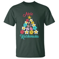 Tropical Island Hawaii Flowers Christmas Tree Mele Kalikimaka T Shirt - Wonder Print Shop
