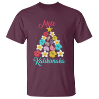 Tropical Island Hawaii Flowers Christmas Tree Mele Kalikimaka T Shirt - Wonder Print Shop