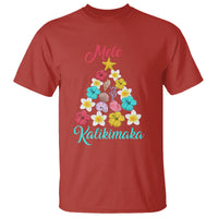 Tropical Island Hawaii Flowers Christmas Tree Mele Kalikimaka T Shirt - Wonder Print Shop