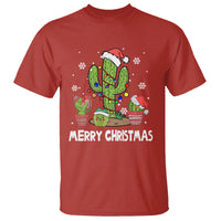 Merry Xmas In Arizona US State Funny Saguaro Cactus Christmas Tree T Shirt - Wonder Print Shop