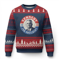 RFK Jr Kennedy 2024 Ugly Christmas Sweater For President Vintage Button - Wonder Print Shop