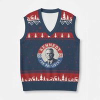 RFK Jr Kennedy 2024 V-Neck Knit Sweater Vest For President Vintage Button - Wonder Print Shop