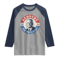 RFK Jr Kennedy 2024 Raglan Shirt For President Vintage Button