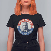 RFK Jr Kennedy 2024 T Shirt For Women For President Vintage Button - Wonder Print Shop