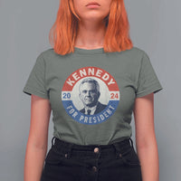 RFK Jr Kennedy 2024 T Shirt For Women For President Vintage Button - Wonder Print Shop