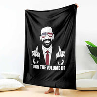 Zohran Mamdani Hope Throw Blanket Zoharan Mamdani USA Flag Funny Middle Finger - Wonder Print Shop