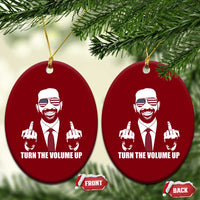 Zohran Mamdani Hope Ceramic Ornament Zoharan Mamdani USA Flag Funny Middle Finger - Wonder Print Shop