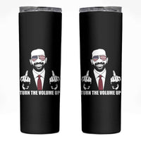 Zohran Mamdani Hope Skinny Tumbler Zoharan Mamdani USA Flag Funny Middle Finger - Wonder Print Shop