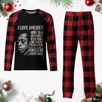James Baldwin American Patriotic Plaid Pajama Set I Love America More Than Any Country - Wonder Print Shop