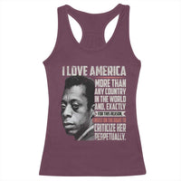 James Baldwin American Patriotic Racerback Tank Top I Love America More Than Any Country - Wonder Print Shop