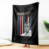 James Baldwin American Patriotic Throw Blanket I Love America More Than Any Country Retro - Wonder Print Shop