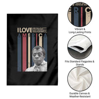 James Baldwin American Patriotic Garden Flag I Love America More Than Any Country Retro - Wonder Print Shop