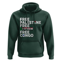 Free Palestine Sudan Congo Hoodie Human Rights Activist Justice and Solidarity - Wonder Print Shop