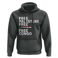 Free Palestine Sudan Congo Hoodie Human Rights Activist Justice and Solidarity - Wonder Print Shop