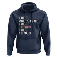 Free Palestine Sudan Congo Hoodie Human Rights Activist Justice and Solidarity - Wonder Print Shop