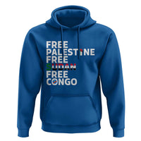 Free Palestine Sudan Congo Hoodie Human Rights Activist Justice and Solidarity - Wonder Print Shop