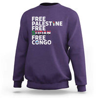 Free Palestine Sudan Congo Sweatshirt Human Rights Activist Justice and Solidarity - Wonder Print Shop