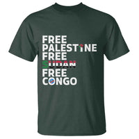 Free Palestine Sudan Congo T Shirt Human Rights Activist Justice and Solidarity - Wonder Print Shop