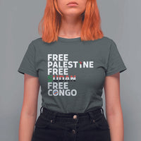 Free Palestine Sudan Congo T Shirt For Women Human Rights Activist Justice and Solidarity - Wonder Print Shop