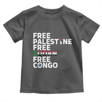 Free Palestine Sudan Congo Toddler T Shirt Human Rights Activist Justice and Solidarity - Wonder Print Shop