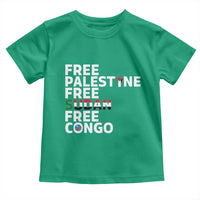 Free Palestine Sudan Congo Toddler T Shirt Human Rights Activist Justice and Solidarity - Wonder Print Shop