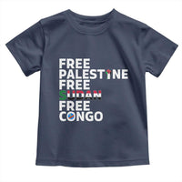 Free Palestine Sudan Congo Toddler T Shirt Human Rights Activist Justice and Solidarity - Wonder Print Shop