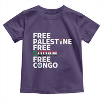 Free Palestine Sudan Congo Toddler T Shirt Human Rights Activist Justice and Solidarity - Wonder Print Shop