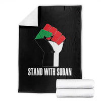 Stand With Sudan Power Fist Throw Blanket Sudan Flag Activist Peace and Protest - Wonder Print Shop