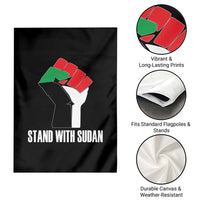 Stand With Sudan Power Fist Garden Flag Sudan Flag Activist Peace and Protest - Wonder Print Shop