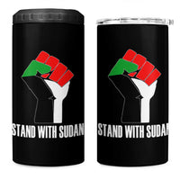 Stand With Sudan Power Fist 4 in 1 Can Cooler Tumbler Sudan Flag Activist Peace and Protest - Wonder Print Shop