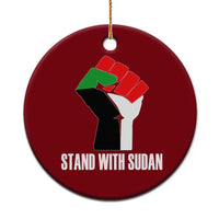 Stand With Sudan Power Fist Ceramic Ornament Sudan Flag Activist Peace and Protest - Wonder Print Shop