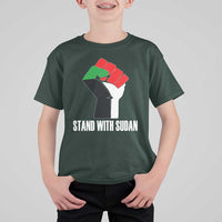 Stand With Sudan Power Fist T Shirt For Kid Sudan Flag Activist Peace and Protest - Wonder Print Shop