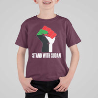 Stand With Sudan Power Fist T Shirt For Kid Sudan Flag Activist Peace and Protest - Wonder Print Shop