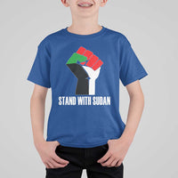 Stand With Sudan Power Fist T Shirt For Kid Sudan Flag Activist Peace and Protest - Wonder Print Shop