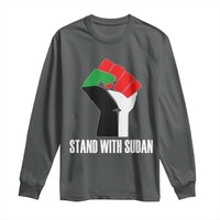 Stand With Sudan Power Fist Long Sleeve Shirt Sudan Flag Activist Peace and Protest - Wonder Print Shop