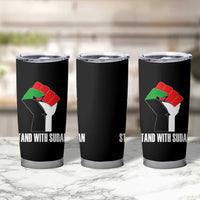 Stand With Sudan Power Fist Tumbler Cup Sudan Flag Activist Peace and Protest - Wonder Print Shop