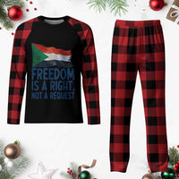 Freedom Is a Right Not a Request Plaid Pajama Set Sudan Flag Human Rights Supporters - Wonder Print Shop