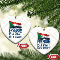 Freedom Is a Right Not a Request Ceramic Ornament Sudan Flag Human Rights Supporters - Wonder Print Shop