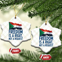 Freedom Is a Right Not a Request Ceramic Ornament Sudan Flag Human Rights Supporters - Wonder Print Shop
