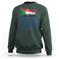 Freedom Is a Right Not a Request Sweatshirt Sudan Flag Human Rights Supporters - Wonder Print Shop