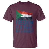Freedom Is a Right Not a Request T Shirt Sudan Flag Human Rights Supporters - Wonder Print Shop