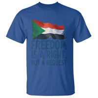 Freedom Is a Right Not a Request T Shirt Sudan Flag Human Rights Supporters - Wonder Print Shop