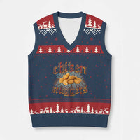 Chicken Nuggets V-Neck Knit Sweater Vest Heavy Metal World Tour Hardcore Music - Wonder Print Shop