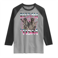 Funny Autism Raccoon Meme Raglan Shirt Rizz Em With The Tism Autistic Raccoons